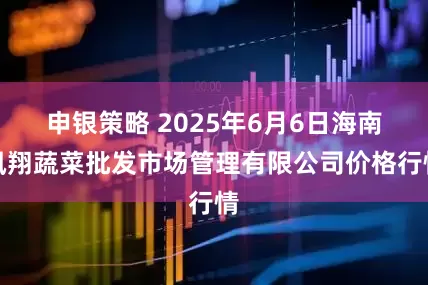 申银策略 2025年6月6日海南凤翔蔬菜批发市场管理有限公司价格行情